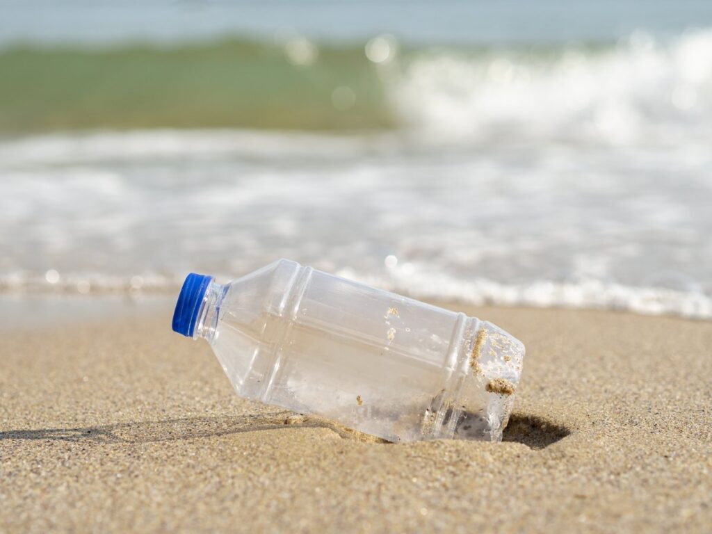 butelka plastikowa na plaży